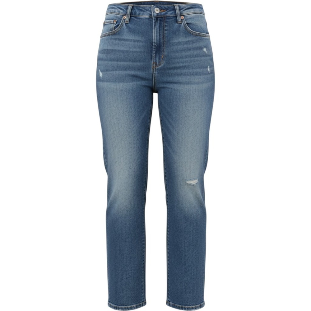 Pistola High Rise Straight‎ Leg Distressed Jeans Size 30 Blue Denim